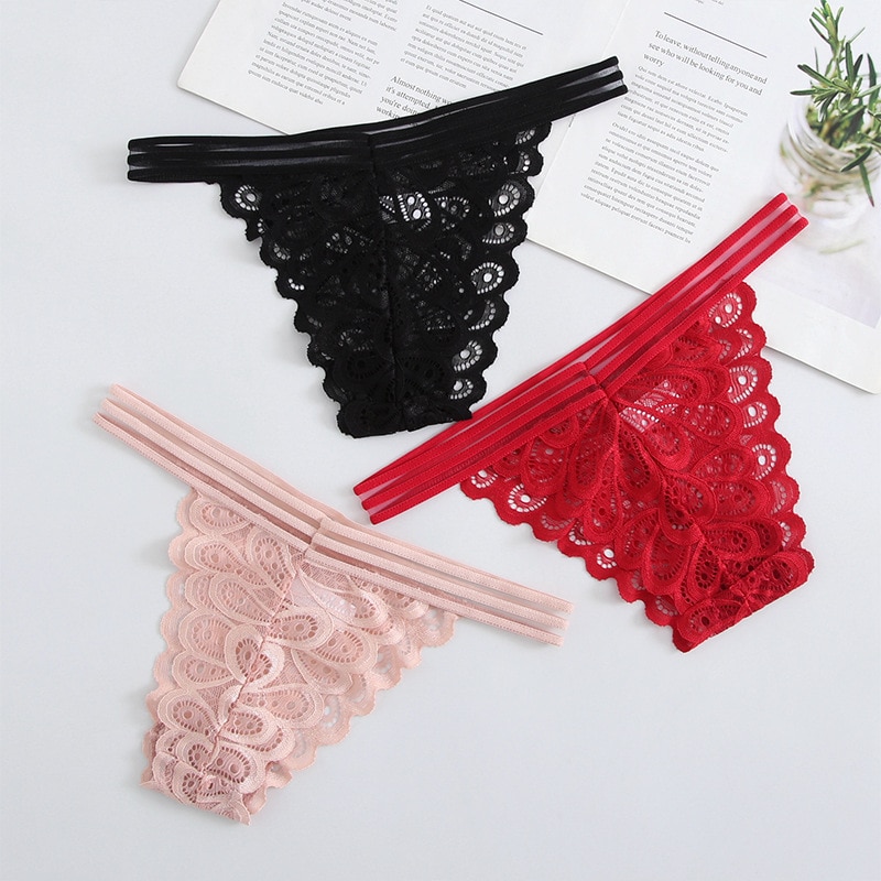 Women&#39;s Panties Thong Lace Underwear G-String Women&#39;s Sexy Low Waist Underpants Sexy Female Briefs T-Short Seamless Panties