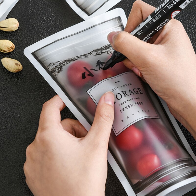 4 sztuk żywności świeżego torba matowy jasne wielokrotnego użytku woreczek hermetyczny silikonowy próżni uszczelniaczem jedzenie owoców mięwięc przechowywania torby na zamek błyskawiczny jedzenie stopień torby z zapięciem
