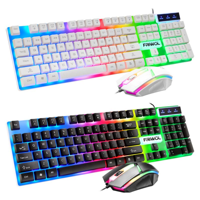 Tastatur Maus einstellen Spiel verdrahtet Maus Kühlen Bunte Beleuchtete Tastatur Für Heimat Sekretariat