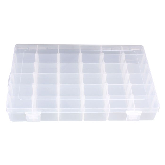 Adjustable 36 Grids Storage Box For Embroidery Floss Bobbins Cross Stitch Earring Bead Holder Case Organizer Container Box.