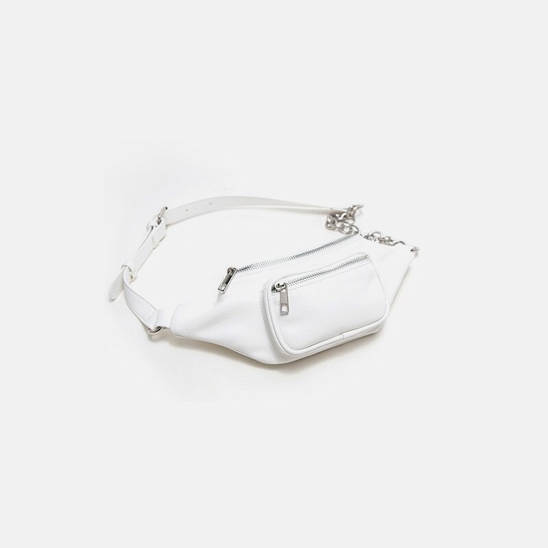 Effen kleur enkele schoudertas eenvoudige ketting meerlaagse borsttas vrouwen reistelefoonpakket  c746: Wit