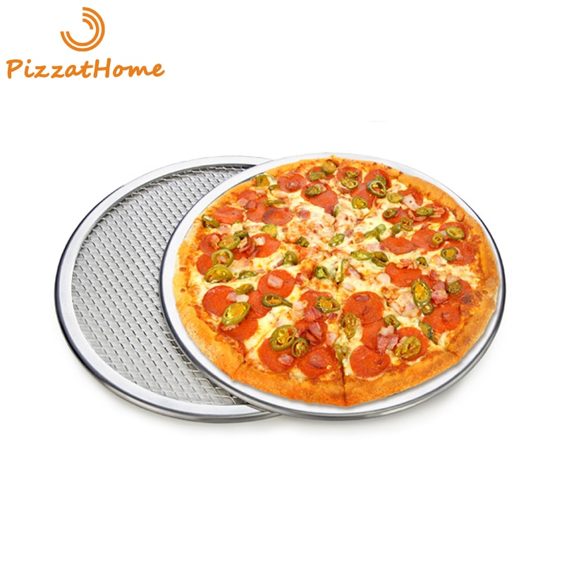 PizzAtHome 6 to 22 inch Pizza Stone Seamless Aluminum Mesh Pizza Pan Baking Screen Round Pizza Tool Oven Accessories Bake Ware