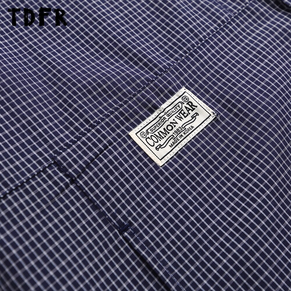 Small Plaid Short Sleeve Shirt Mens Summer Casual Loose Half-Sleeve Lapel Shirts Men