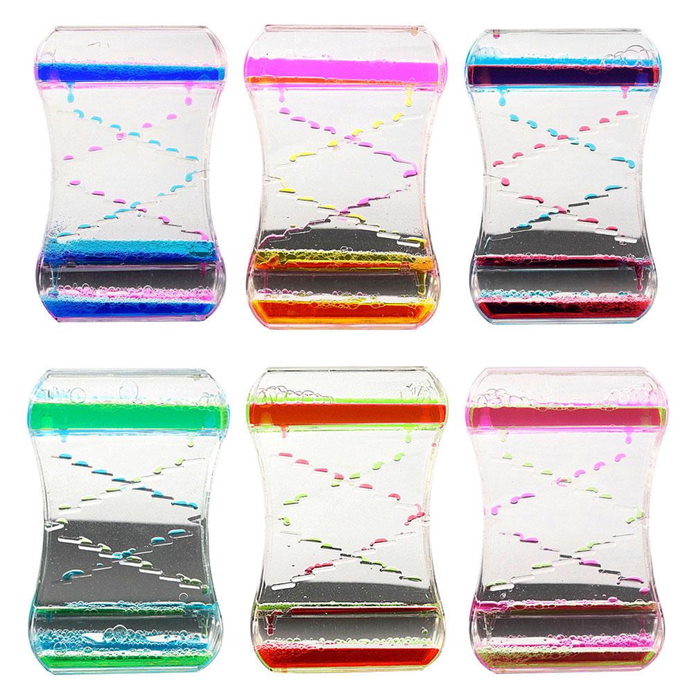 Square Slide Mixed Floating Oil Liquid Motion Hourglass Timer Sensory Toy