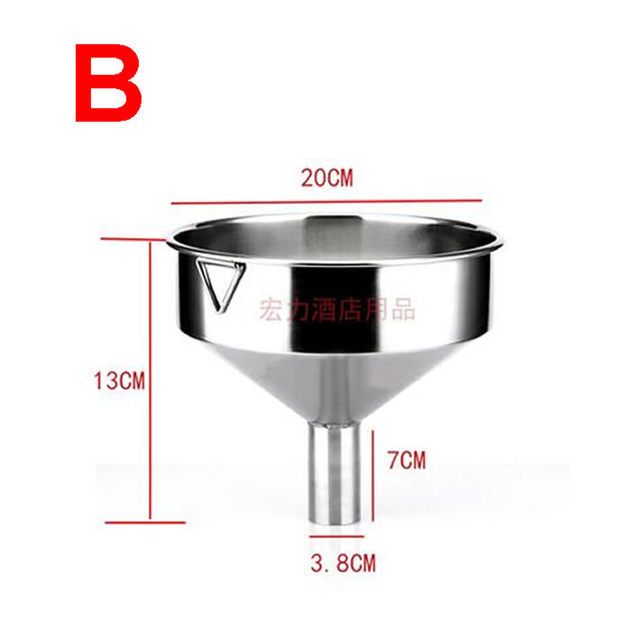 hopper funnel diameter 19cm 20cm 24cm steel funnel Large stainless steel: B