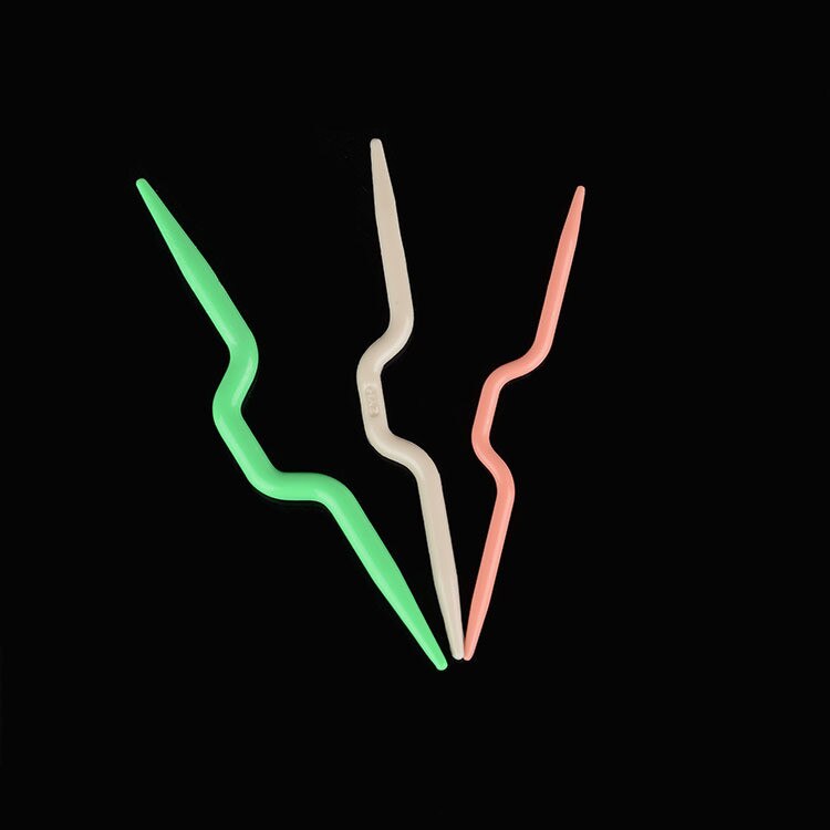 3 Size ABS Plastic Crochet Hook Knitting Needles Twist Curved Needle DIY Tool