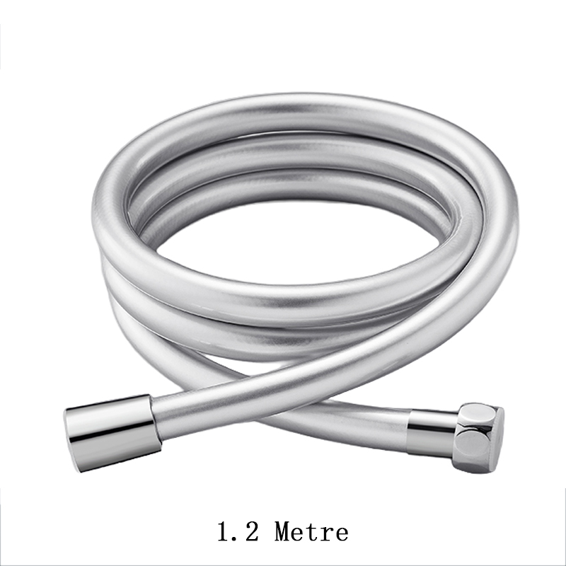1/1.5/2m PVC Hoge Druk Zilver Gladde Doucheslang Voor Badkamer Handheld Hoofd Flexibele Sanitair anti Kronkelende GI/2 Universele: WHITE