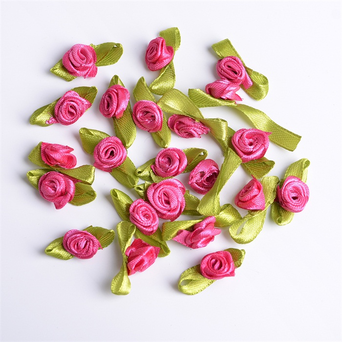 Mini Roses artificielles en soie, 500 pièces, 1.5cm, ruban en Satin, fleurs, fait à la main, décoration de mariage: Rose