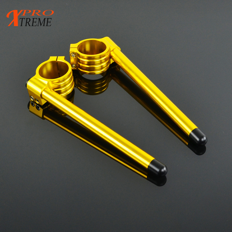 Cafe racer motorcykel styr justerbart cnc 31 35 36 37 39 40 41 43 45 46 47 48 50 51 52 53 54 55 mm klip på gaffelstyr