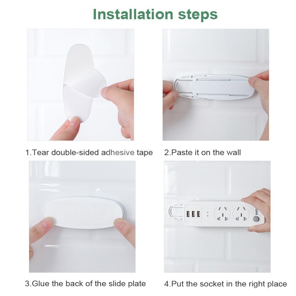 Stopcontact haak punch gratis stekker sticker stekker overspanningsbeveiliging bevestigingsapparaat zelfklevende stekker kabel stekkerdoos houder