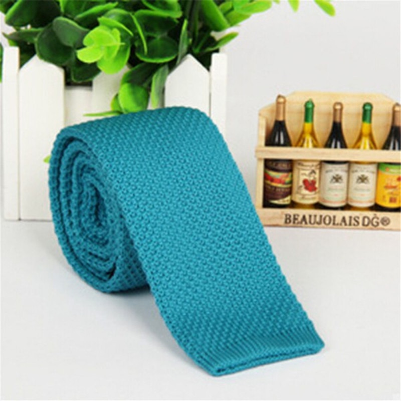 Men\'s Solid Tie Knit Knitted Tie Plain Necktie Narrow Slim Skinny Woven Tie