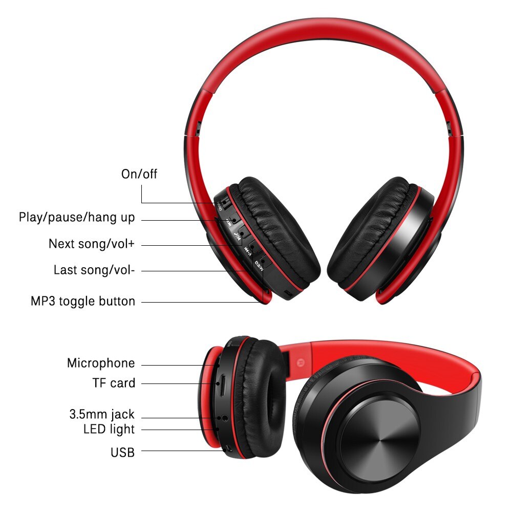 Hatosteped Draadloze Eearphones Gaming Bluetooth Hoofdtelefoon Oordopjes Met Mic/Fm Voor Mobiele Telefoon Pc Muziek Draadloze Hoofdtelefoon