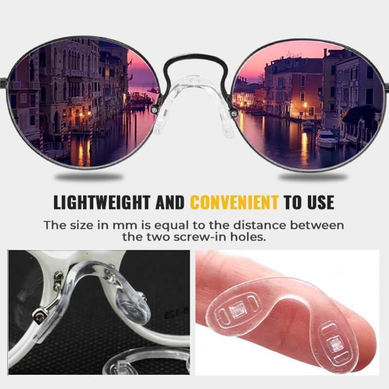 10 plaquettes nasales souples antidérapantes pour lunettes, en Silicone, avec sangle en forme de U, pont nasal à vis
