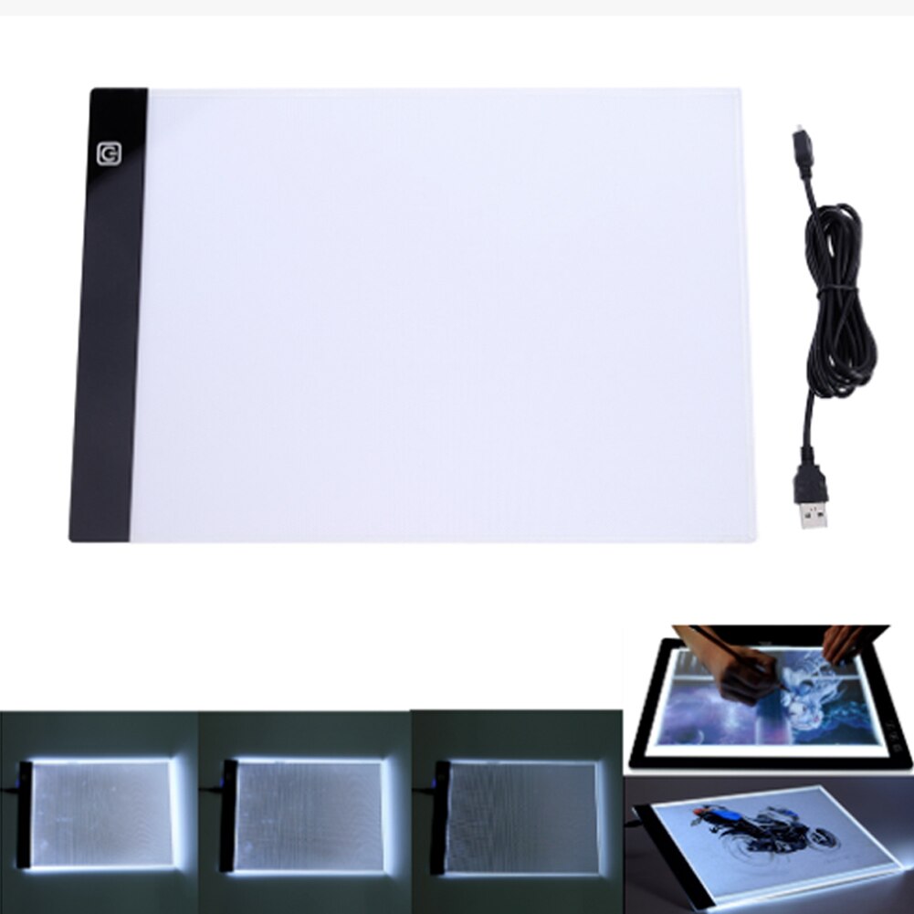 A4 USB LED Art Stencil Board Light Tracing Drawing Copy Pad Table Box JR Deals