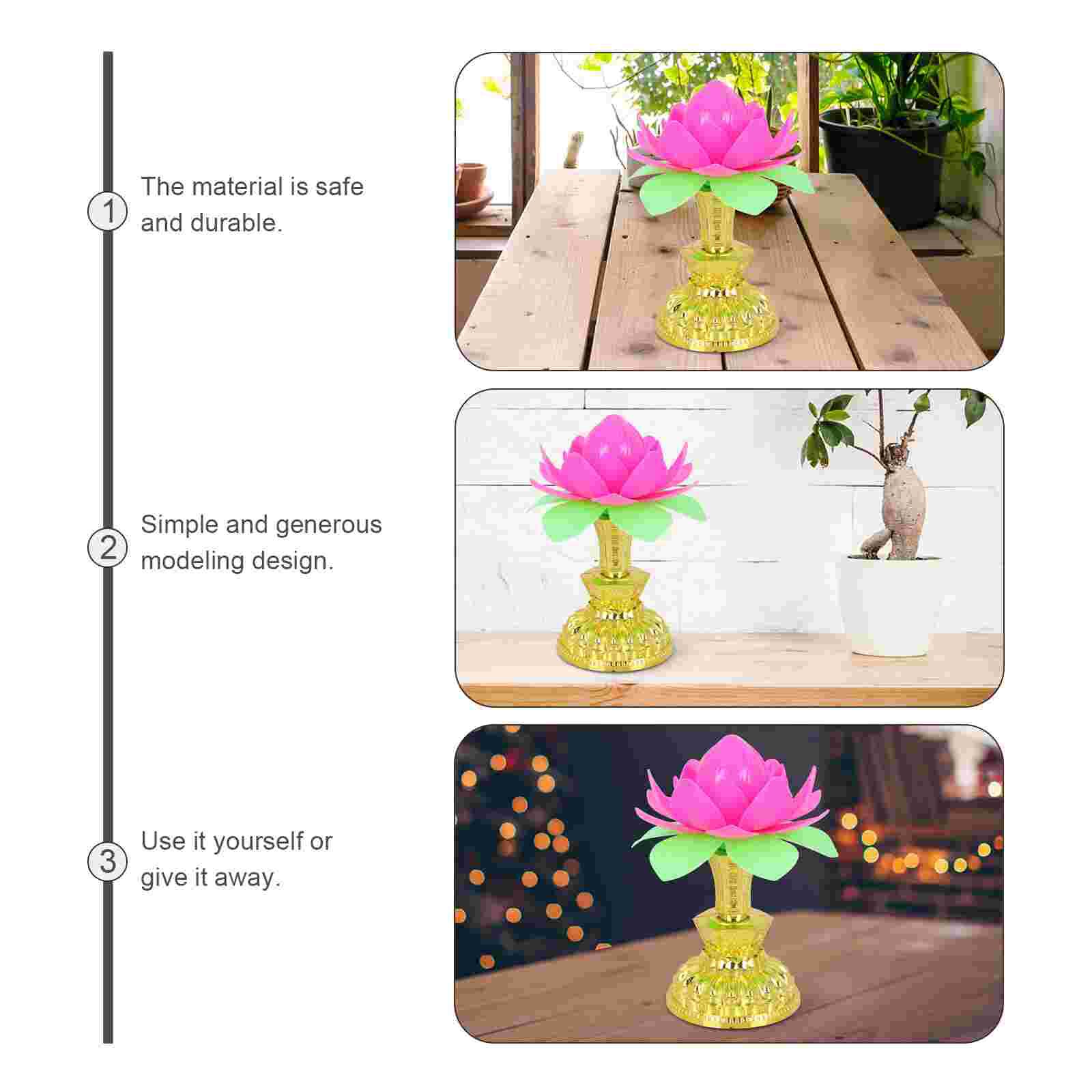 Realistic LED Lotus Light Lamp Tabletop Lotus Electronic Light