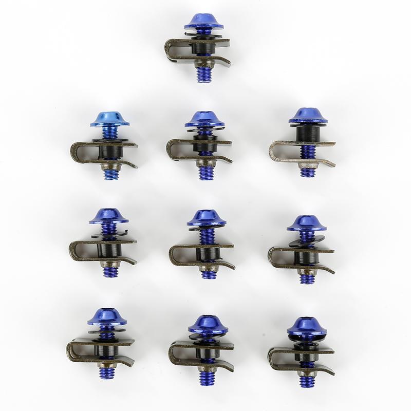 Tornillos de carenado de M5 multicolor para motocicleta, Clips de sujeción de velocidad, tornillos y tuercas de Metal, accesorios para Moto, 10 piezas, 5x16mm