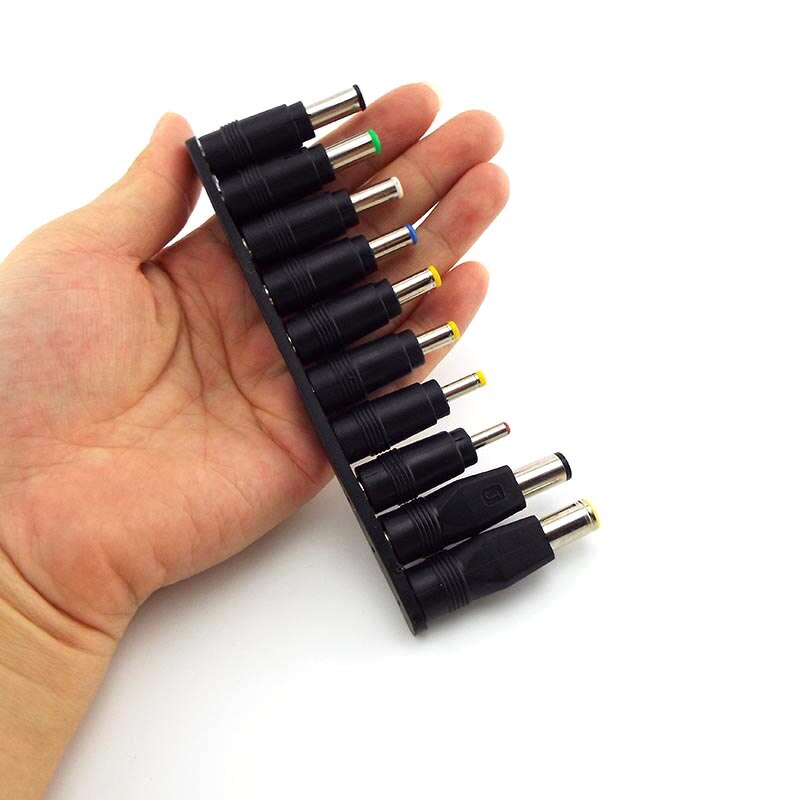 10Pcs/set Universal Laptop Charging Power Bank DC Plug Jack Adapter DC 5.5*2.1mm Female to Male Interface Conversion Connector