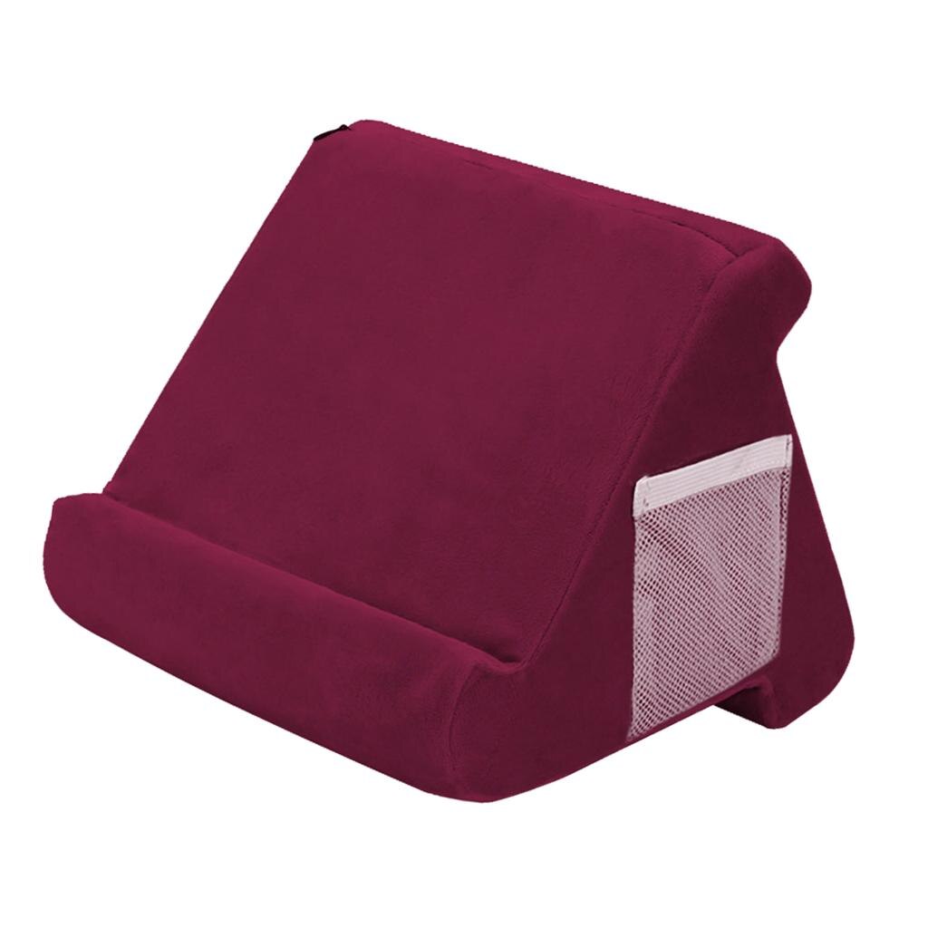 Tablet Kussen Stand Voor Ipad Telefoon Lezen Beugel Houder Kussen Pad Kussen: Wine Red