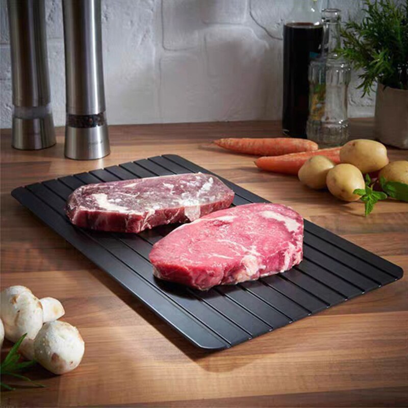 Aluminum Alloy Fast Defrosting Tray Frozen Food Thaw Plate Meat Fish Fruit Defrost Table Chopping Board Kitchen Thawing Tools