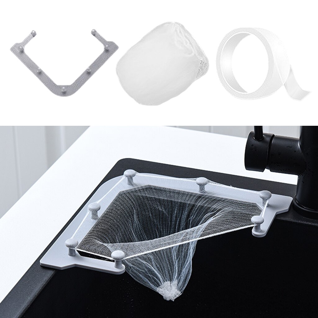 Keuken Wastafel Hoek Strainter Mand Driehoek Sink Filter Afdruiprek Mesh Zakken Multifuncational