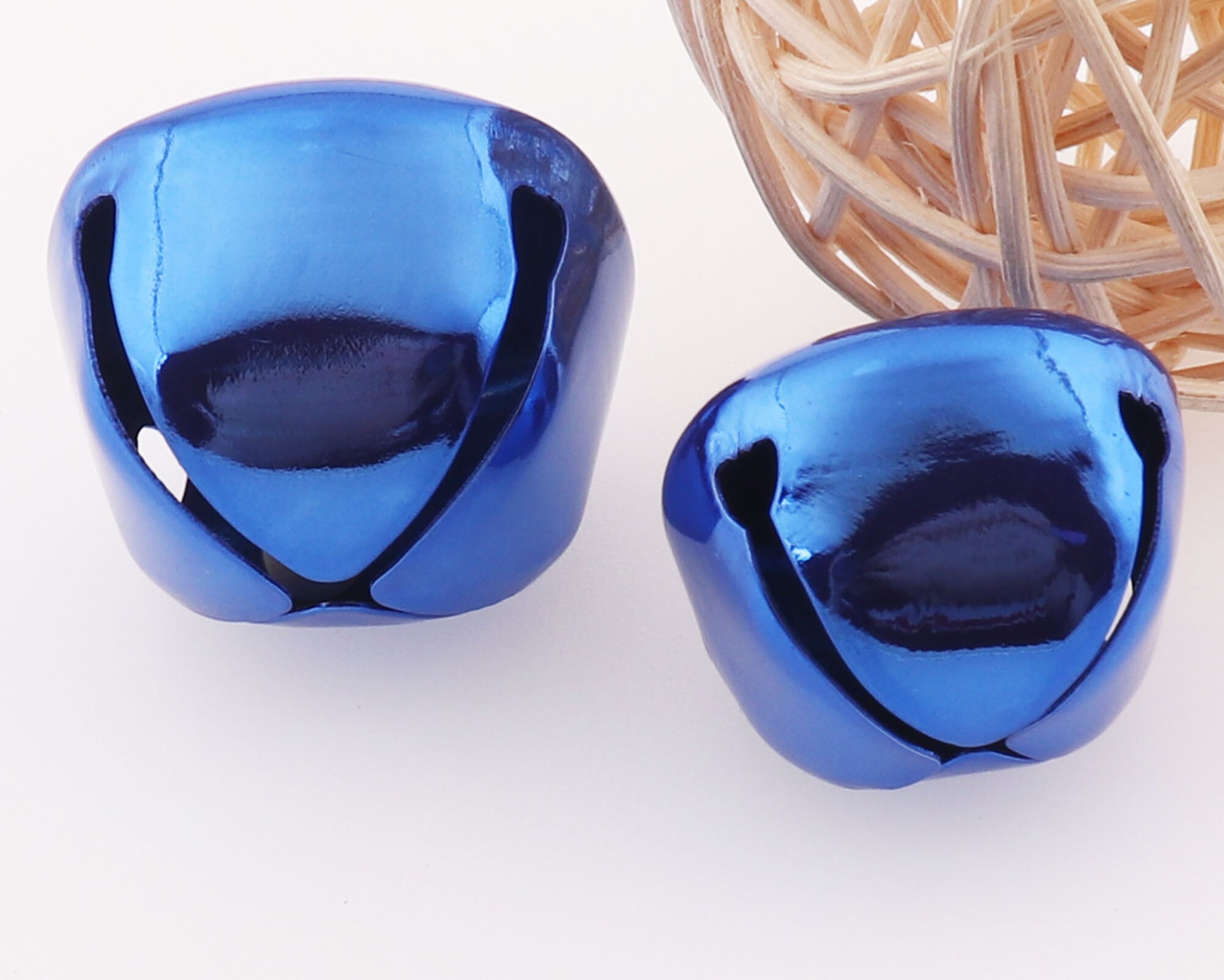 10pcs Large Metal Blue Jingle Bells Christmas bells,Dancing Bells,Durable Jingle Bells Pet Bells Cross Bells-25mm/30mm