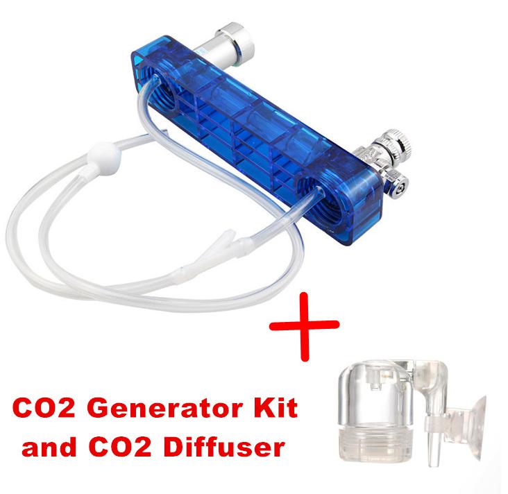 Kit de generador de Co2 para acuario, sistema de control D501, conjunto de válvulas para planta de agua o difusor de Co2 4 en 1, accesorios para acuario: Plata