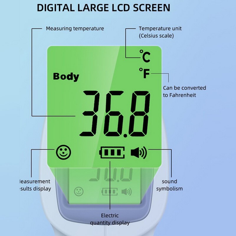 Forehead Thermometer1PC LCD Infrared Thermometer Celsius And Fahrenheit Non-Contact Infrared Thermometer High Precision