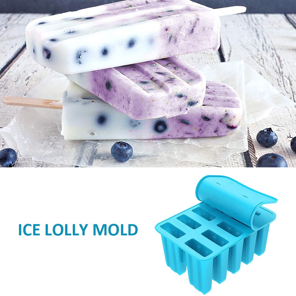 Ice Lolly Mold Kitchen Ice Cube Molds Silicone Ice Cream Tray Ice Pop DIY Maker Lid Children Family Kitchen Supplies Bar Tools