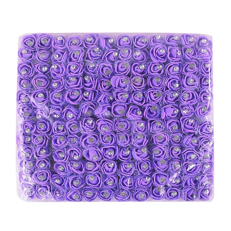 144 Stuks Mini Kunstbloemen Hoofd Met Strass Schuim Teddybeer Rozen Boeket Voor Bruiloft Home Decor Kerstkrans: Oranje