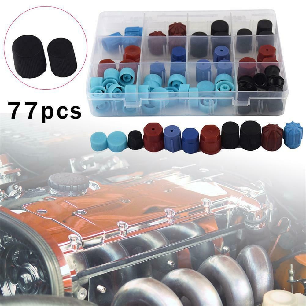 77 Pcs Universal A/C R134a R12 Hoge Lage Kant Ventiel/Service Poort Stofkap Set Vervanging auto Airconditioning Reparatie Onderdelen
