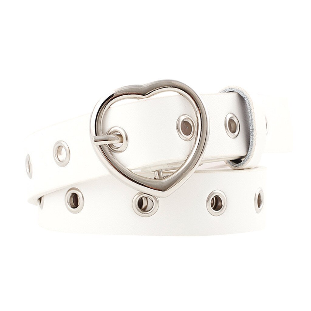 25# Women Man Unisex Vintage Leather Buckle Leisure Belt Trouser Accessories Women's Vintage Pin Buckle Jeans: White 