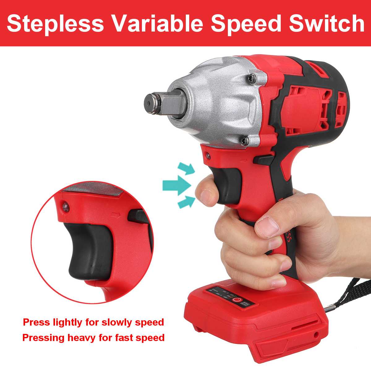 18V 520Nm Electric Cordless Brushless Impact Drill Wrench Hammer Drill Screwdriver DIY Power Tool Rechargable For Makita Battery