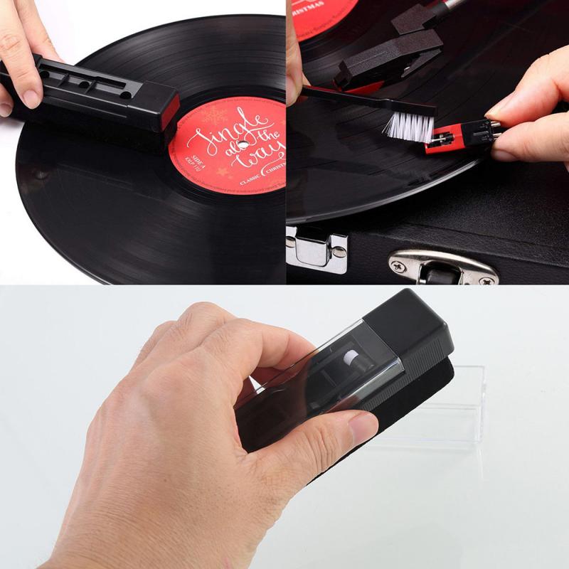 Instrument sauber Vinyl aufzeichnen Reinigung Pinsel einstellen 2 in 1 Schallplatte Reinigung Pinsel einstellen Stift Samt Anti-statische reiniger Bausatz