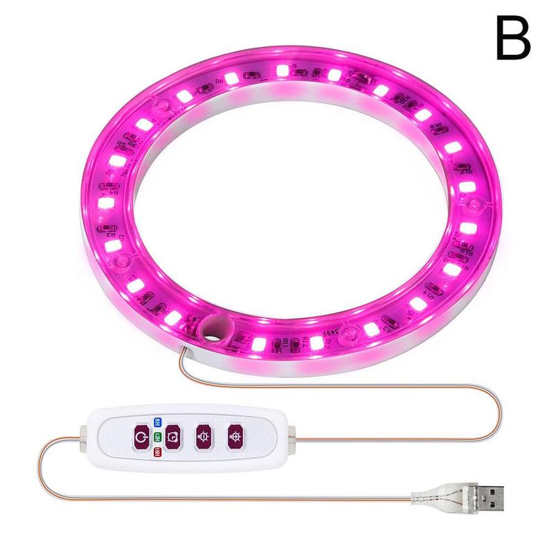 Angel Ring Led Groeien Licht Groeien Lamp Usb Phytolamp Voor Planten 5V Lamp Voor Planten Groei Verlichting Voor Indoor plant:  Pink light 1 head