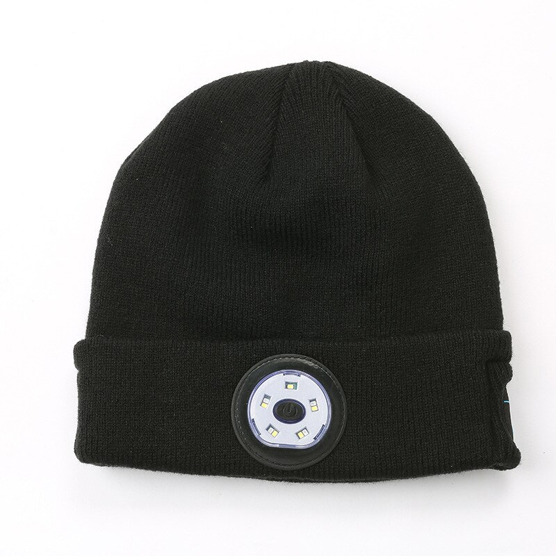 Bluetooth Beanie Hat - Unisex Winter Music Cap with LED - Rechargeable Stereo Speakers - Windproof Knit: With LED 2