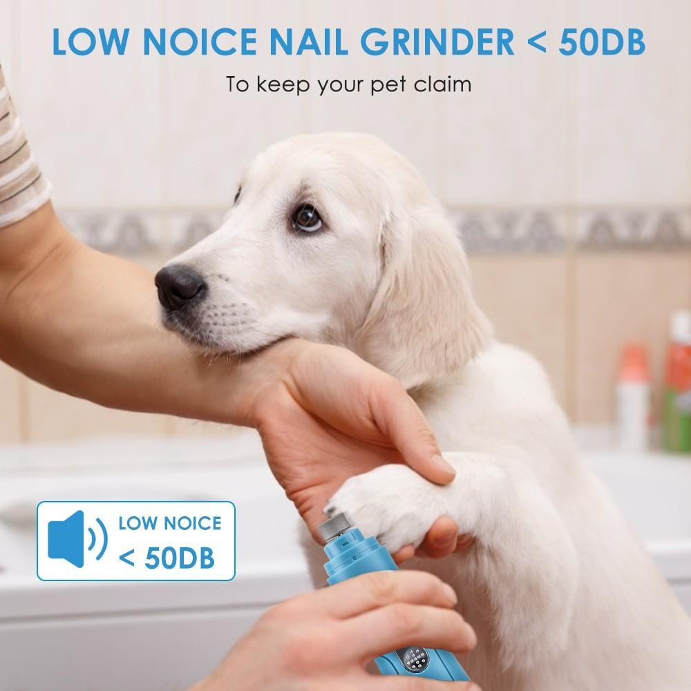 Juego de molinillo de uñas eléctrico para mascotas, pulidor de uñas para perros, cortauñas silencioso para mascotas, herramientas de aseo, recargable por USB