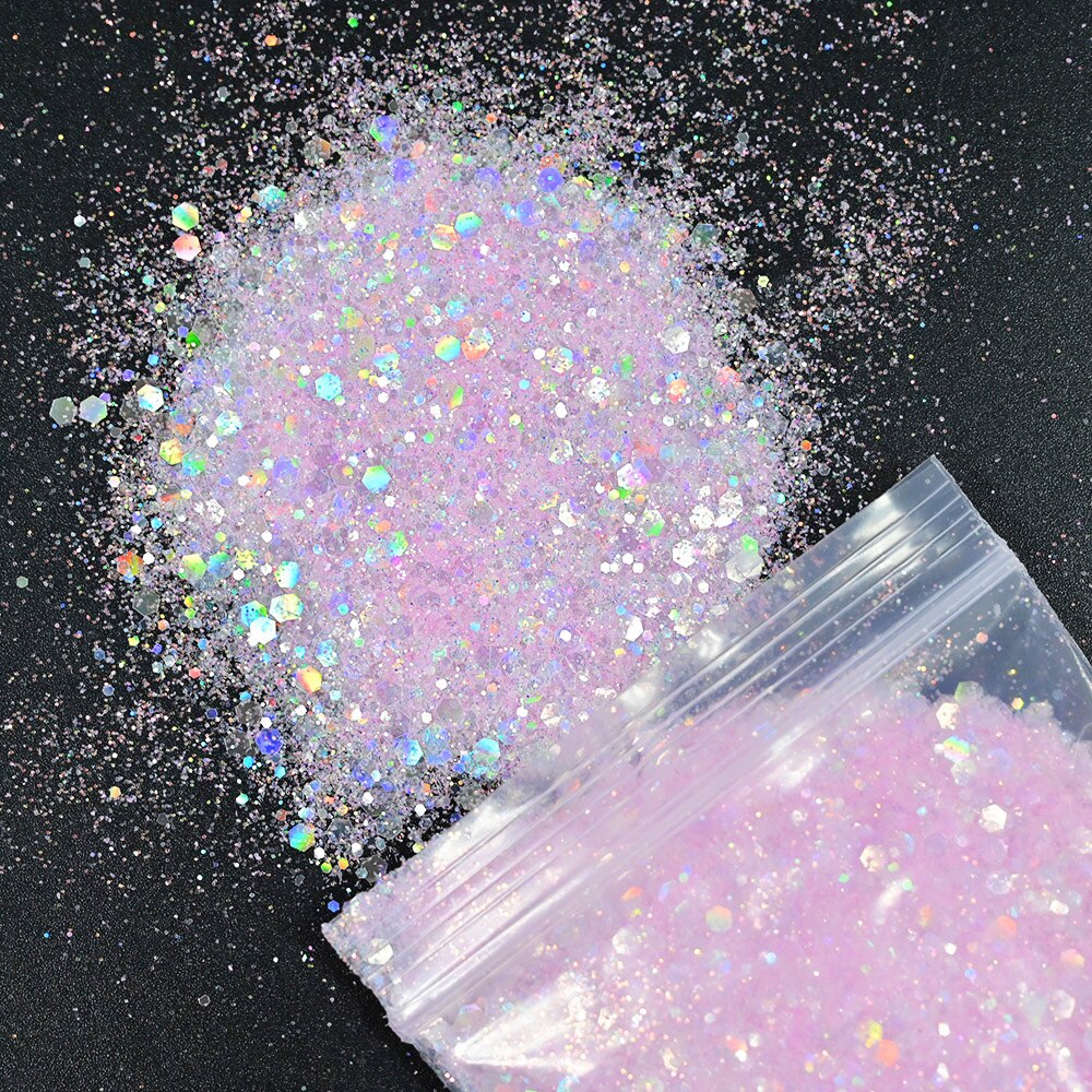 50 gram negle diamant glitter pailletter ,21 farve hvid symfoni serie/hexagon/holografisk/ neglekunst lak manicure dekoration #fd15: 9