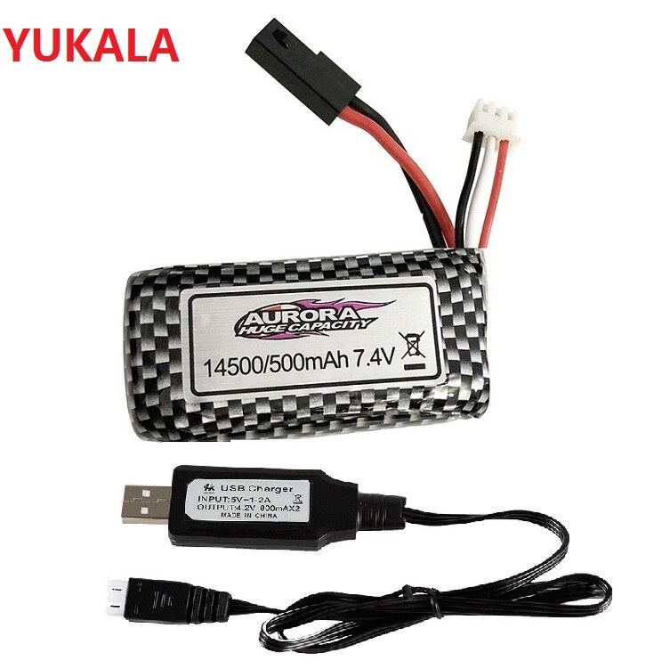Batería lipo de 7,4 v, 500mAh/7,4 v, 1000mah, 14500 mAh, para XINLEHONG 9130, 9136, 9137, 9130, 9136, 9137, Q901, coche teledirigido de alta velocidad: Gris claro