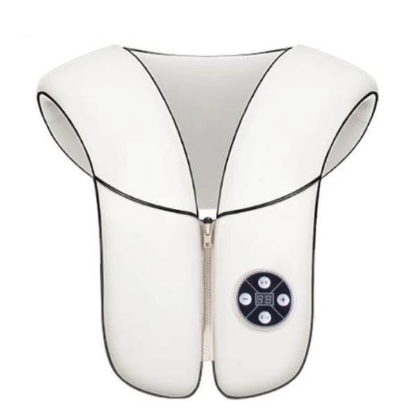 HANRIVER Electric Neck Shoulder Knocking Massager Shawl Cervical Back Waist Lumbar Massage Cape Device Health Care 4 KnockHeads: UK / Ivory
