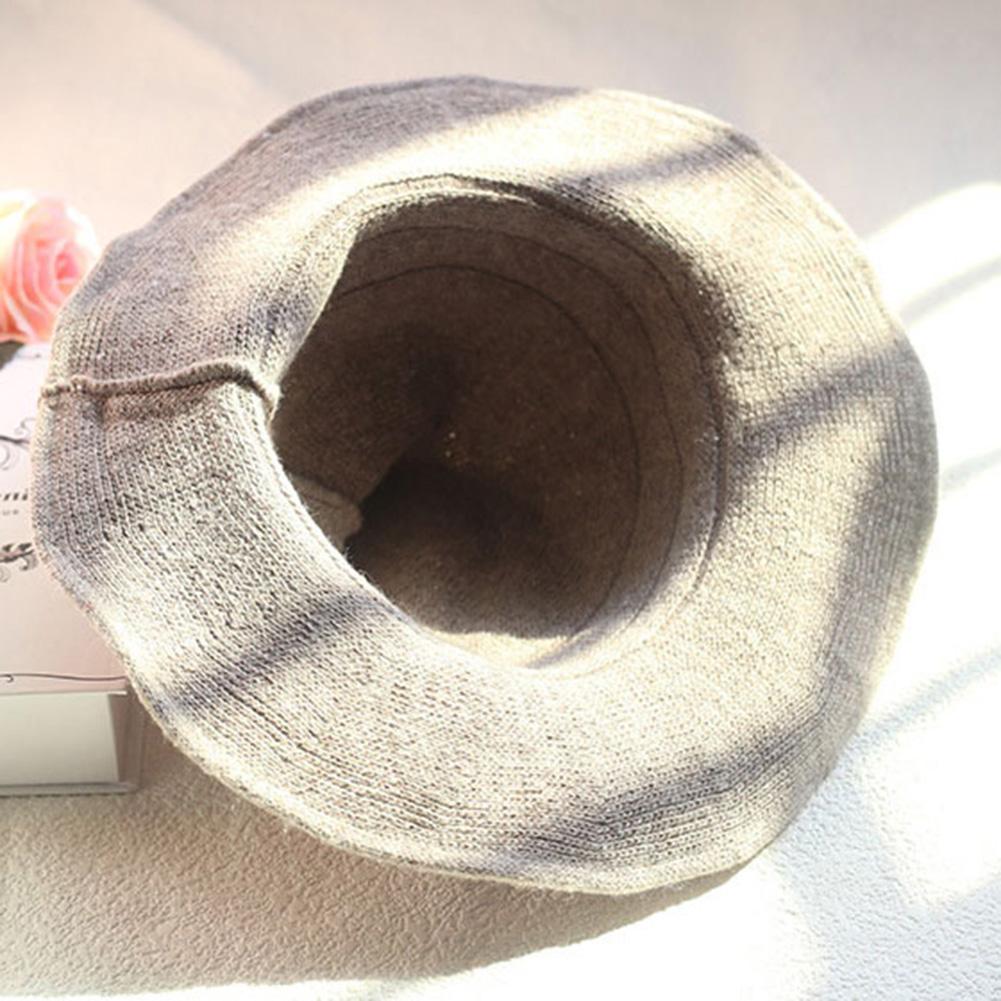 Caps Halloween Lady Wide Brim Woolen Knit Witch Hat Costume Party Cosplay Bucket Cap