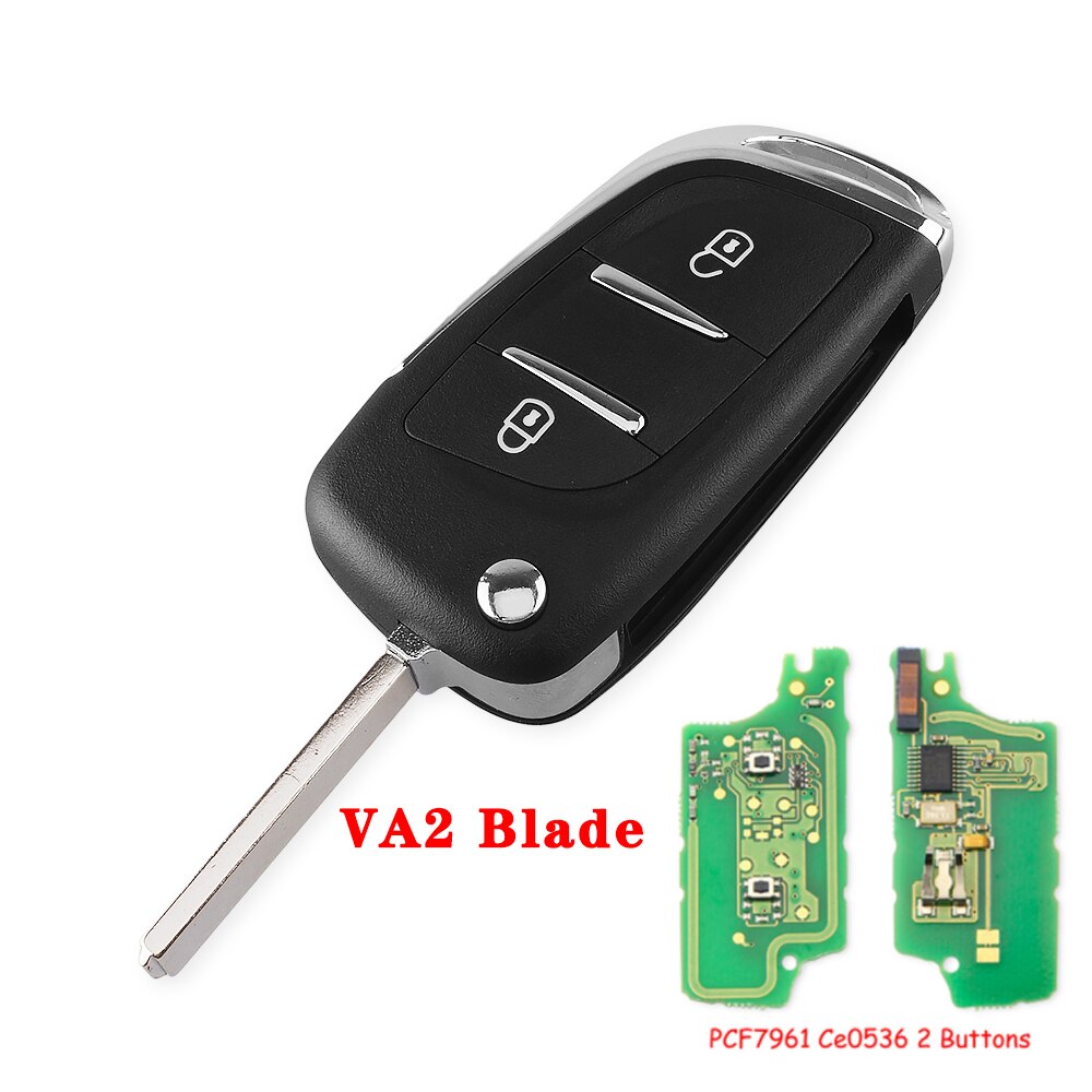 KEYYOU FRAGEN FSK Geändert Auto Schlüssel Für Peugeot 207 307 407 208 308 408 607 Partner CE0523 Ce0536 433mhz ID46 2/3 Tasten: ASK modulation / 2BT VA2 CE0536