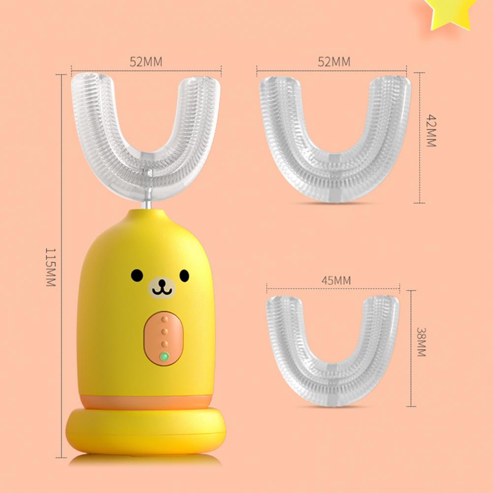 1 Set Kids Tandenborstel Ergonomische Fall Slip Cartoon Handvat U Vorm Elektrische 360 Tandenborstel Voor Reizen Tandheelkundige Zorg