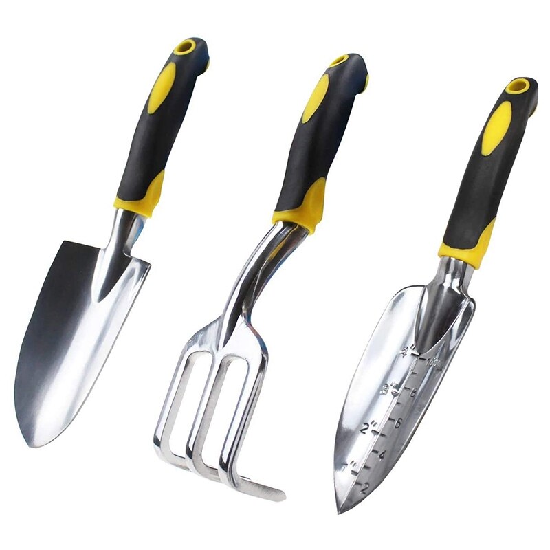 3p tuingereedschapssets troffel en robuuste gegoten kop tuinset met zachte antislip ergonomische handgreep