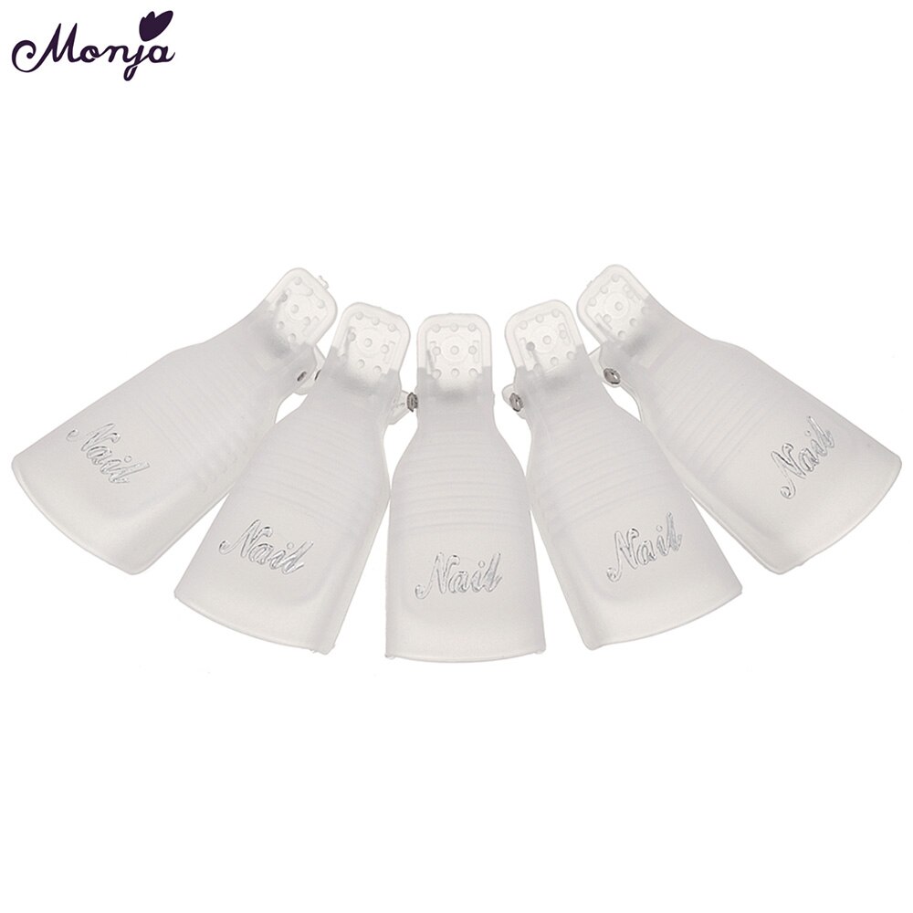 10pcs Wearable Acrylic Nail Clip Nail Polish Removers Plastic Nail Art Soaker Caps Clip UV Gel Tool Resurrection Clip
