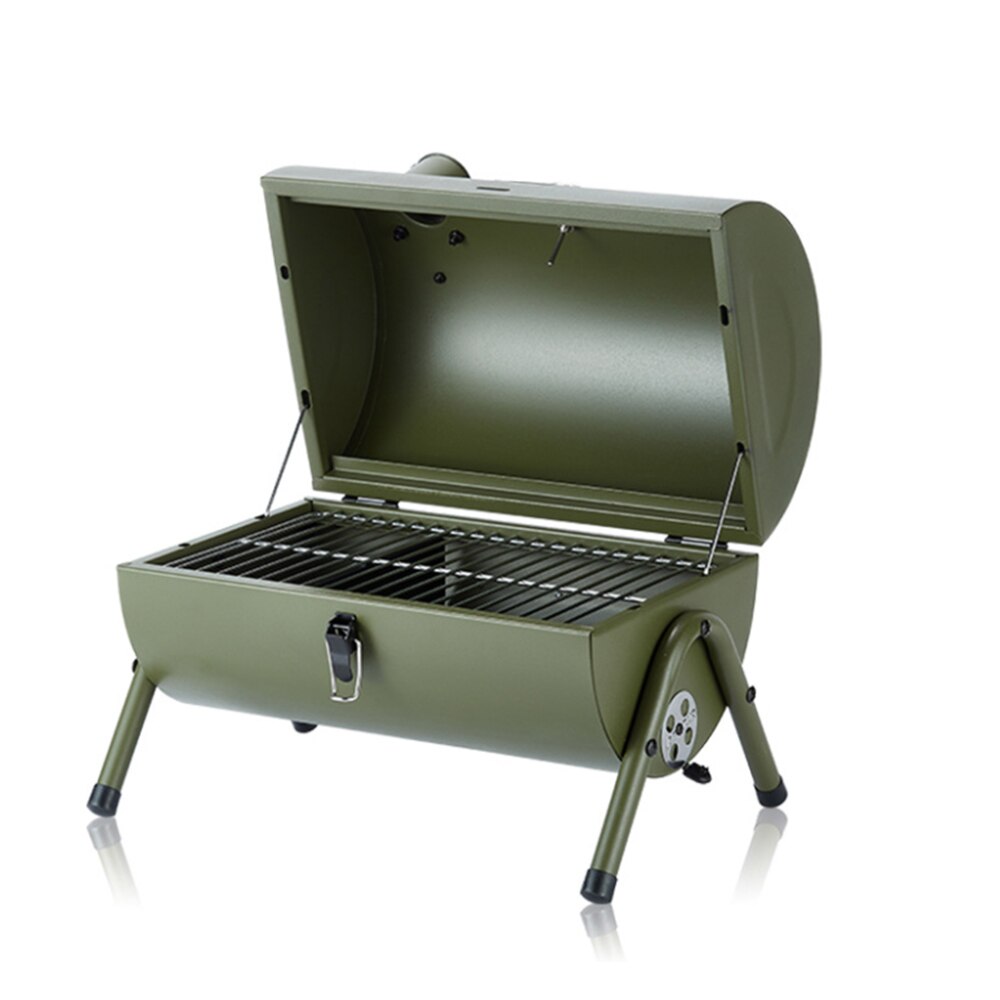 Draagbare Outdoor Barbecue Kachel Volledige Set Houtskool Oven Tool Bbq Verdikte Houtskool Grill Picknick Huishoudelijke Voor 3-5 Mensen: green