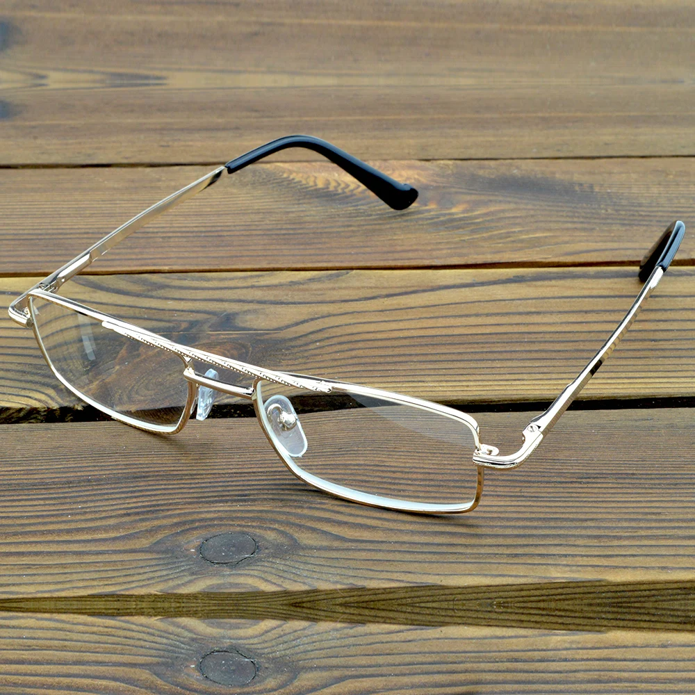 Lentes de vidro resistentes à abrasão, ponte dupla, estrutura retangular, óculos de leitura, + 0,75, + 1, + 1,25, + 1,5, + 1,75, + 2, + 2,5, + 2,75 a + 4