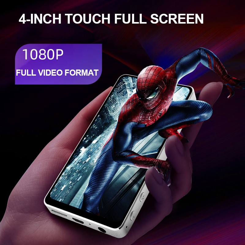 Full Touchscreen MP4 8GB Portable Walkman 4 Inch Sports Player MP3 MP5 E-book Music Player FM TF Video Travel Movie Player