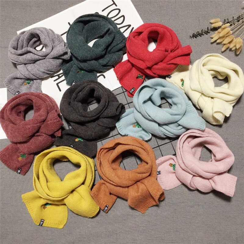 Mode Winter Effen Kleur Kasjmier Kinderen Sjaal Kids Jongens Meisjes Warm Breiwol Sjaals Bufandas