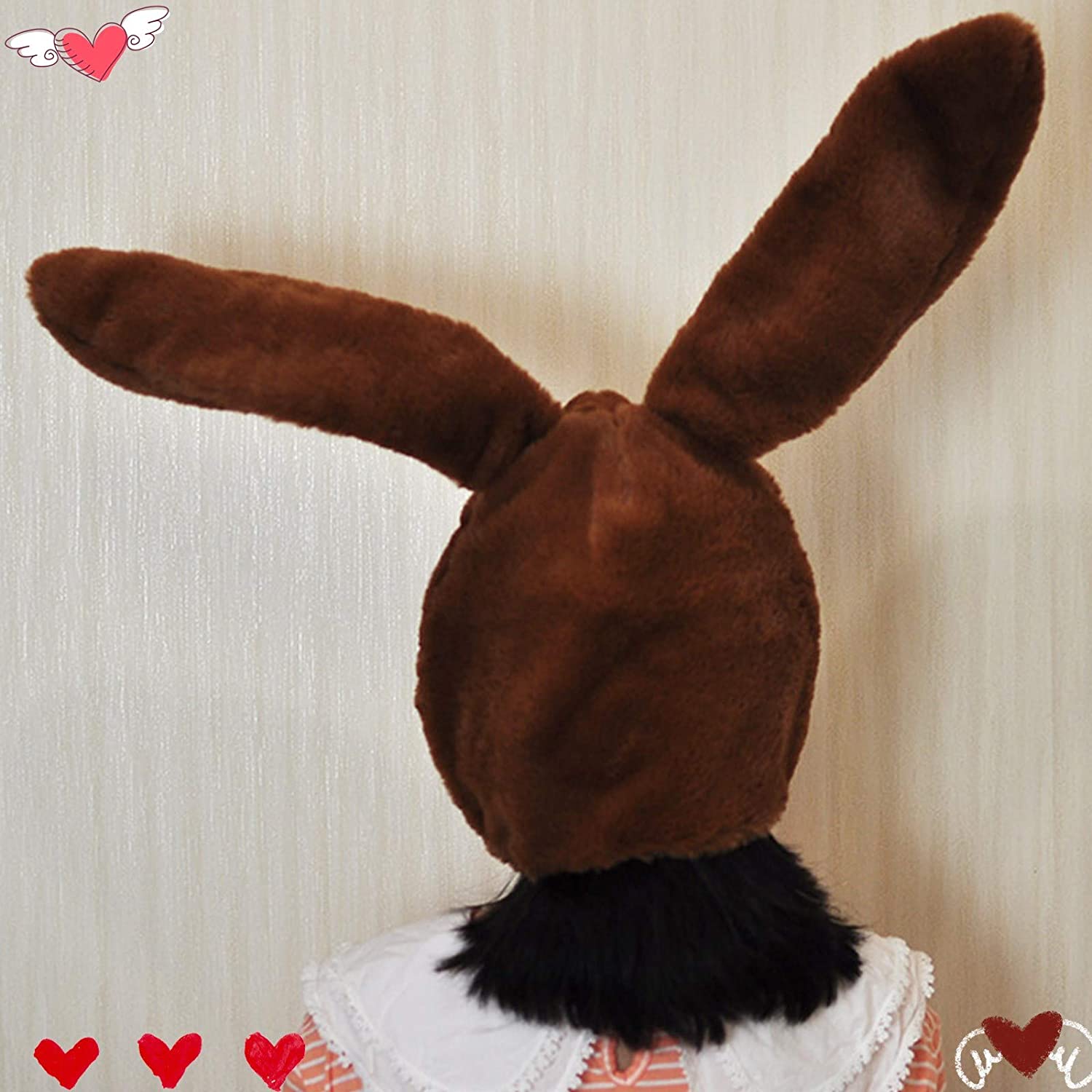 Black Easter Bunny Hat Cute Rabbit Ears Costume Funny Party Favors Hats Easter Decorations Bonnet Warm