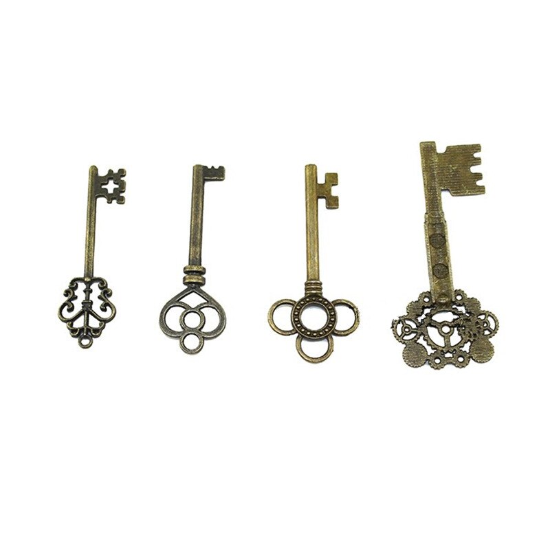 Vintage alu dørbolte antik kinesisk stil nøgle hardware tilbehør, træ dør nøgle lås ,10 stk